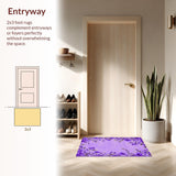 Ultra Soft Area Rug, Non Slip, Stain Resistant, Washable Area Rugs for Living Room, Bedroom, Serene Subtle Purple Design(Purple)