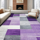 Ultra Soft Area Rug, Non Slip, Stain Resistant, Washable Area Rugs for Living Room, Bedroom, Striking Purple and Black Motif(Purple)