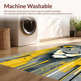 Ultra Soft Area Rug, Non Slip, Stain Resistant, Washable Area Rugs for Living Room, Bedroom, Fun Animal Character Round Mat(Yellow)