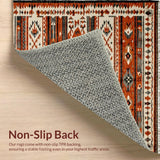 Ultra Soft Area Rug, Non Slip, Stain Resistant, Washable Area Rugs for Living Room, Bedroom, Intricate Southwestern Patterned Elegance(Red)