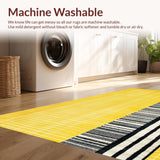 Ultra Soft Area Rug, Non Slip, Stain Resistant, Washable Area Rugs for Living Room, Bedroom, Rustic Minimalist Linear Arrangement(Yellow)