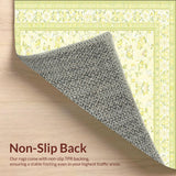 Ultra Soft Area Rug, Non Slip, Stain Resistant, Washable Area Rugs for Living Room, Bedroom, Area Low Pile Floral Non Slip Small(Yellow)