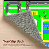 Ultra Soft Area Rug, Non Slip, Stain Resistant, Washable Area Rugs for Living Room, Bedroom, Dynamic Roadway Exploration Design(Green)