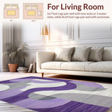 Ultra Soft Area Rug, Non Slip, Stain Resistant, Washable Area Rugs for Living Room, Bedroom, Stylish Minimalist Color Splash(Purple)