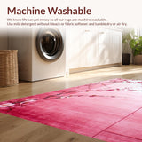 Ultra Soft Area Rug, Non Slip, Stain Resistant, Washable Area Rugs for Living Room, Bedroom, Elegant Cherry Petal Design(Pink)