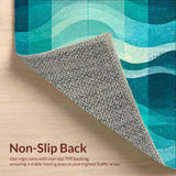 Ultra Soft Area Rug, Non Slip, Stain Resistant, Washable Area Rugs for Living Room, Bedroom, Coastal Wave Surfboard Rug Decorative Floor Carpet Ocean Theme Home Decor(Blue)