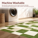 Ultra Soft Area Rug, Non Slip, Stain Resistant, Washable Area Rugs for Living Room, Bedroom, Serene Earthy Geometric Design(Green)