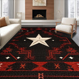 Ultra Soft Area Rug, Non Slip, Stain Resistant, Washable Area Rugs for Living Room, Bedroom, Earthy Western Geometric Elegance(Black)
