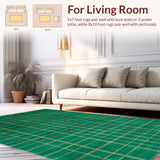 Ultra Soft Area Rug, Non Slip, Stain Resistant, Washable Area Rugs for Living Room, Bedroom, Opulent Geometric Luxe Aesthetic(Green)