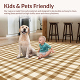 Ultra Soft Area Rug, Non Slip, Stain Resistant, Washable Area Rugs for Living Room, Bedroom, Modern Beige Geometric Aesthetic(Beige)
