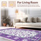 Ultra Soft Area Rug, Non Slip, Stain Resistant, Washable Area Rugs for Living Room, Bedroom, Rustic Green Blooming Design(White)
