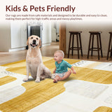 Ultra Soft Area Rug, Non Slip, Stain Resistant, Washable Area Rugs for Living Room, Bedroom, Stylish Earthy Animal Silhouette(Gold)