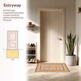 Ultra Soft Area Rug, Non Slip, Stain Resistant, Washable Area Rugs for Living Room, Bedroom, Warm Toned Tiled Aesthetic Piece(Orange)