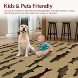 Ultra Soft Area Rug, Non Slip, Stain Resistant, Washable Area Rugs for Living Room, Bedroom, Cozy Nature-Themed Braided Style(Beige)
