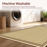 Ultra Soft Area Rug, Non Slip, Stain Resistant, Washable Area Rugs for Living Room, Bedroom, Sleek Minimalist Herringbone Style(Beige)