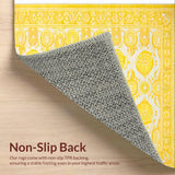Ultra Soft Area Rug, Non Slip, Stain Resistant, Washable Area Rugs for Living Room, Bedroom, Rustic Cozy Modern Motif(Yellow)