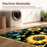 Ultra Soft Area Rug, Non Slip, Stain Resistant, Washable Area Rugs for Living Room, Bedroom, Cozy Nature-Inspired Design Elements(Yellow)