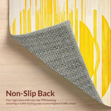 Ultra Soft Area Rug, Non Slip, Stain Resistant, Washable Area Rugs for Living Room, Bedroom, Vibrant Knotted Tassel Accent(Yellow)