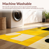 Ultra Soft Area Rug, Non Slip, Stain Resistant, Washable Area Rugs for Living Room, Bedroom, Vibrant Curvilinear Patterned Elegance(Yellow)