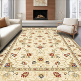 Ultra Soft Area Rug, Non Slip, Stain Resistant, Washable Area Rugs for Living Room, Bedroom, Beige Floral Runner for Kitchen and Hallway(Beige)