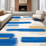 Ultra Soft Area Rug, Non Slip, Stain Resistant, Washable Area Rugs for Living Room, Bedroom, Stylish Area with Unique Modern Art Design(Blue)