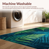 Ultra Soft Area Rug, Non Slip, Stain Resistant, Washable Area Rugs for Living Room, Bedroom, Elegant Circular Artful Expression(Blue)