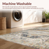 Ultra Soft Area Rug, Non Slip, Stain Resistant, Washable Area Rugs for Living Room, Bedroom, Rustic Neutral Geometric Design(Beige)