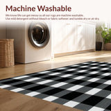 Ultra Soft Area Rug, Non Slip, Stain Resistant, Washable Area Rugs for Living Room, Bedroom, Sleek Neutral Lattice Visual Style(Black)