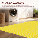 Ultra Soft Area Rug, Non Slip, Stain Resistant, Washable Area Rugs for Living Room, Bedroom, Stylish Modern Tiled Composition(Yellow)