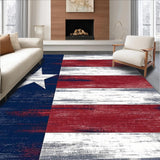 Ultra Soft Area Rug, Non Slip, Stain Resistant, Washable Area Rugs for Living Room, Bedroom, Rustic Vintage Flag Design(Red)