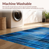 Ultra Soft Area Rug, Non Slip, Stain Resistant, Washable Area Rugs for Living Room, Bedroom, Blue Abstract Rug, Washable, Non-Slip(Blue)
