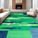 Whimsical Coastal Fishing Motif(Green)