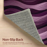 Ultra Soft Area Rug, Non Slip, Stain Resistant, Washable Area Rugs for Living Room, Bedroom, Modern Non Slip Bath Mats Set in Rich Mauve Wine with Stylish Texture(Purple)