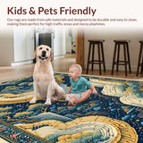 Ultra Soft Area Rug, Non Slip, Stain Resistant, Washable Area Rugs for Living Room, Bedroom, Colorful Tibetan Tiger Living Room Non-Slip Rug(Blue)