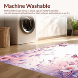 Ultra Soft Area Rug, Non Slip, Stain Resistant, Washable Area Rugs for Living Room, Bedroom, Whimsical Nature-Inspired Decor(Purple)