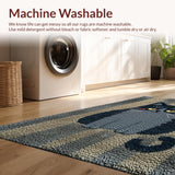 Ultra Soft Area Rug, Non Slip, Stain Resistant, Washable Area Rugs for Living Room, Bedroom, Cute Cat Bathroom Shag Rug for Kids(Gray)
