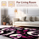 Ultra Soft Area Rug, Non Slip, Stain Resistant, Washable Area Rugs for Living Room, Bedroom, Gothic Humor Inspired Floor Art(Pink)