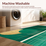 Ultra Soft Area Rug, Non Slip, Stain Resistant, Washable Area Rugs for Living Room, Bedroom, Artistic Emerald Green Trellis Style(Green)