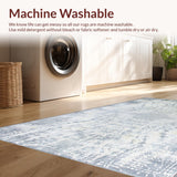 Ultra Soft Area Rug, Non Slip, Stain Resistant, Washable Area Rugs for Living Room, Bedroom, Serene Light Grey Organic Forms(Gray)