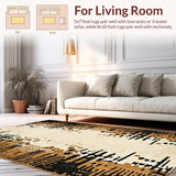 Ultra Soft Area Rug, Non Slip, Stain Resistant, Washable Area Rugs for Living Room, Bedroom, Minimalist Abstract Animal Design(Beige)