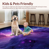 Ultra Soft Area Rug, Non Slip, Stain Resistant, Washable Area Rugs for Living Room, Bedroom, Cosmic Colorful Nebula Aesthetic(Purple)
