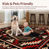 Ultra Soft Area Rug, Non Slip, Stain Resistant, Washable Area Rugs for Living Room, Bedroom, Artistic Bear Silhouette Arrangement(Brown)