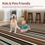 Ultra Soft Area Rug, Non Slip, Stain Resistant, Washable Area Rugs for Living Room, Bedroom, Chic Animal Stripe Aesthetic(Black)