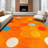 Ultra Soft Area Rug, Non Slip, Stain Resistant, Washable Area Rugs for Living Room, Bedroom, Playful Circular Educational Aesthetic(Orange)