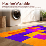 Ultra Soft Area Rug, Non Slip, Stain Resistant, Washable Area Rugs for Living Room, Bedroom, Eye-catching Lively Tiled Arrangement(Purple)