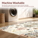 Ultra Soft Area Rug, Non Slip, Stain Resistant, Washable Area Rugs for Living Room, Bedroom, Modern Boho Ivory Beige Area(Beige)