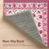 Ultra Soft Area Rug, Non Slip, Stain Resistant, Washable Area Rugs for Living Room, Bedroom, Modern Pastel Floral Fusion(White)
