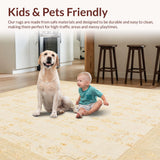 Ultra Soft Area Rug, Non Slip, Stain Resistant, Washable Area Rugs for Living Room, Bedroom, Elegant Beige Half Circle Kitchen Area With Non Slip Backing(Beige)