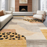 Ultra Soft Area Rug, Non Slip, Stain Resistant, Washable Area Rugs for Living Room, Bedroom, Chic Earthy Toned Leopard Motif(Beige)
