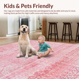 Ultra Soft Area Rug, Non Slip, Stain Resistant, Washable Area Rugs for Living Room, Bedroom, Sweet Bowknot Accent Rug, Pink Bathroom Decor, Preppy Bow Design Accent Carpet(Pink)